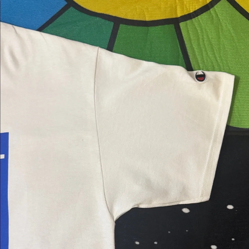 Champion Cream T-Shirt with Blue "Nacional Trading Co." Graphic - Picture 5 of 13